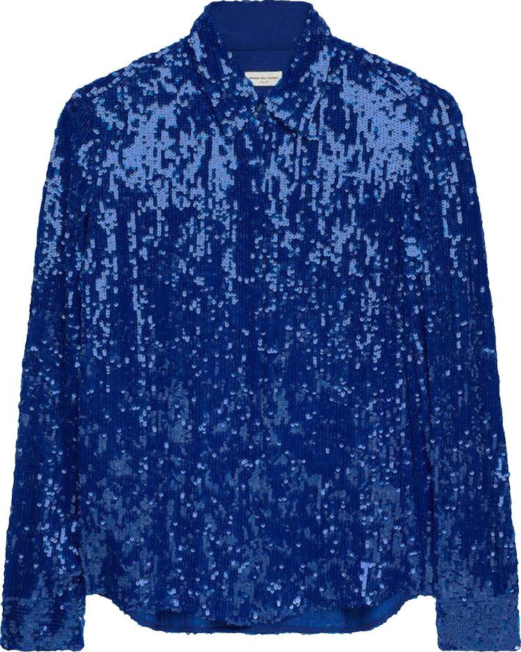 Buy Dries Van Noten Chow Embellished Shirt 'Blue' - 231 010776 6480 504 ...