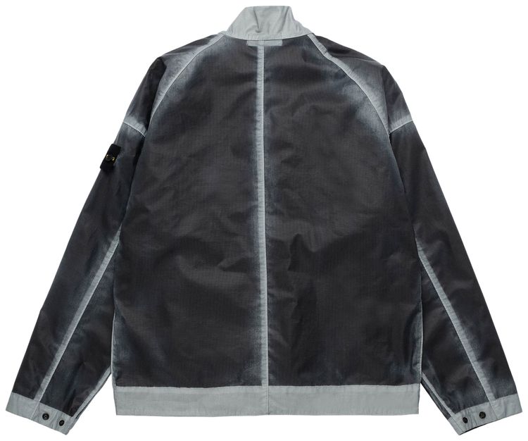 Stone Island Hand Sprayed Mussola Biker Jacket Sky Blue