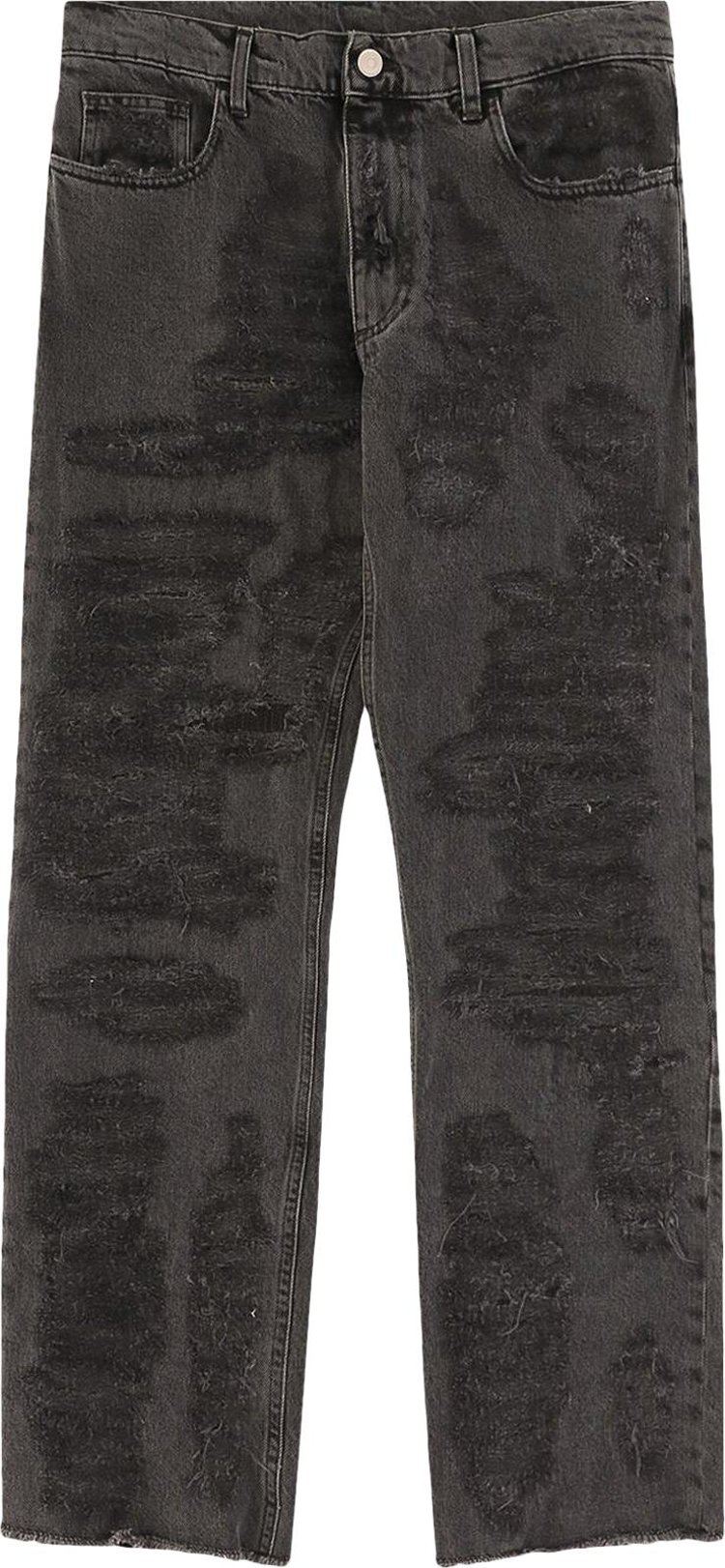 1017 ALYX 9SM Destroyed Embroidery Jean 'Black'