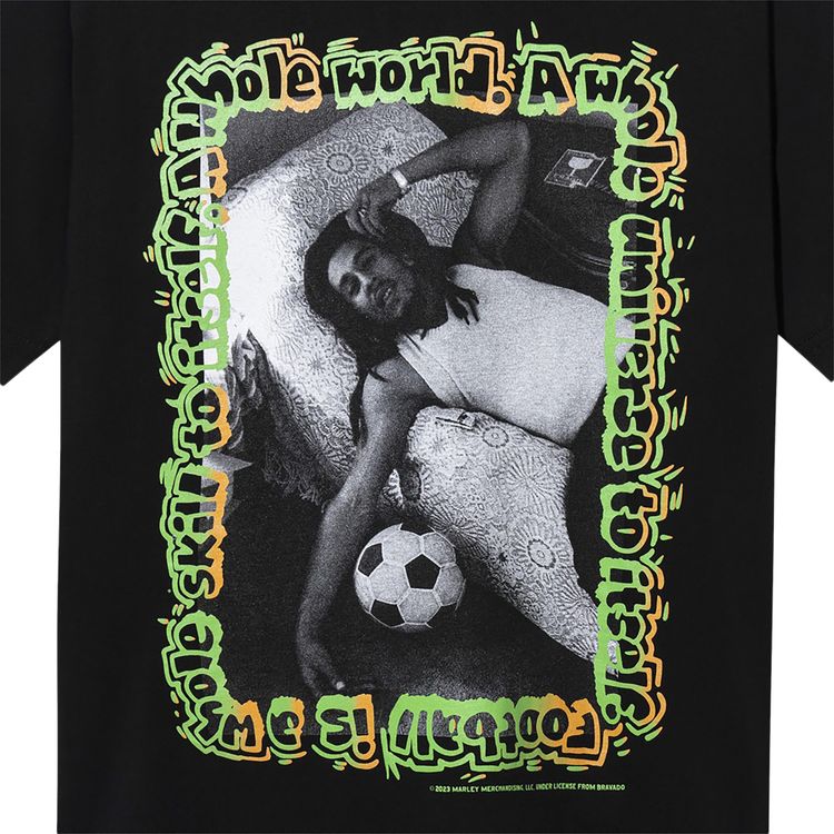Market Bob Marley Soccer T Shirt Black