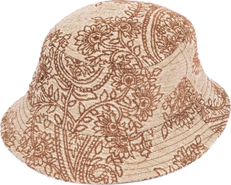 Bricks  Wood Floral Damask Bucket Hat Red