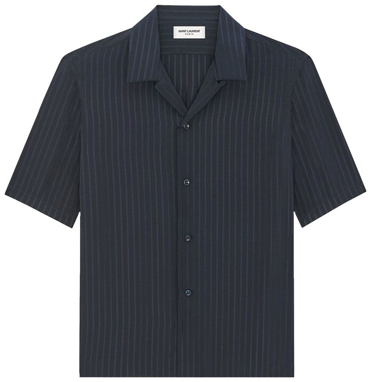 Saint Laurent Shark Collar Shirt Bleu Nuit