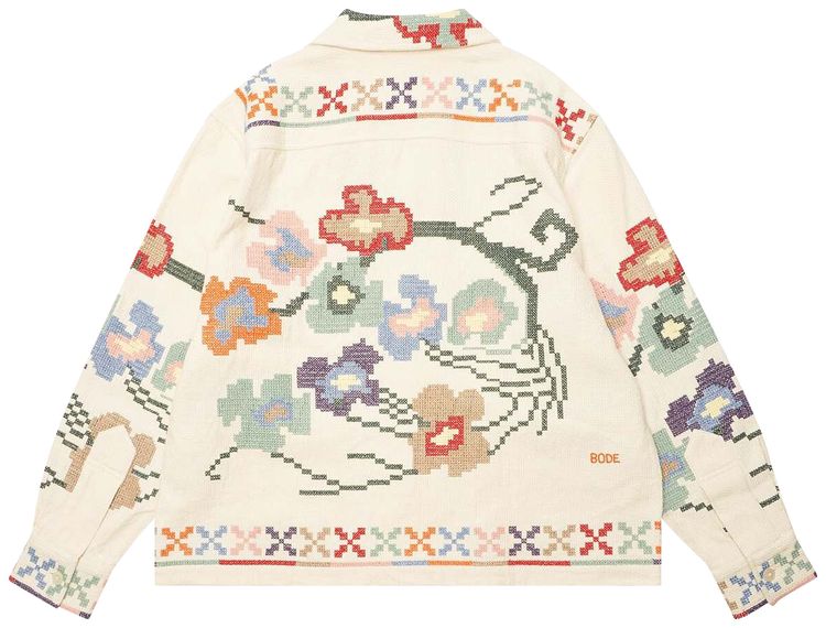 Bode Prisma Embroidered Shirt EcruMulticolor