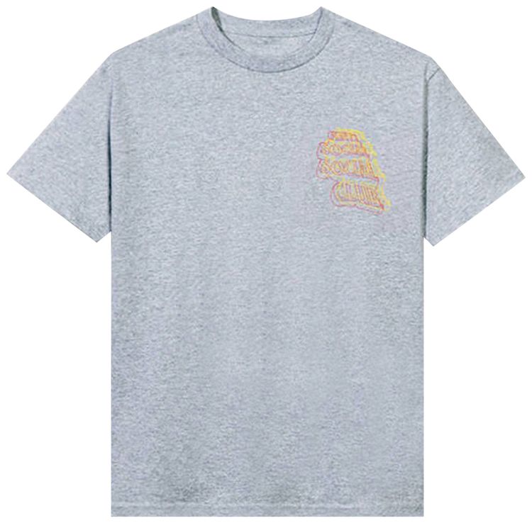 Anti Social Social Club Neon Lights And A Lot Of Rain Tee Grey