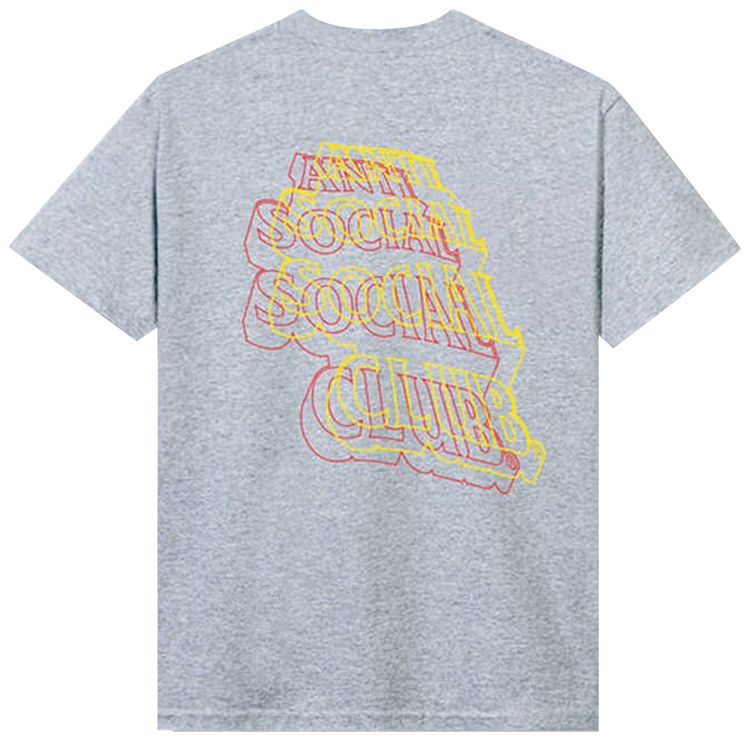 Anti Social Social Club Neon Lights And A Lot Of Rain Tee Grey