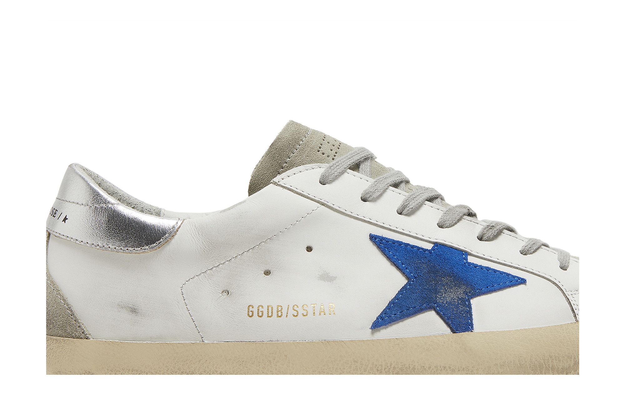 Size 7.0 Golden Goose Superstar White Electric Blue