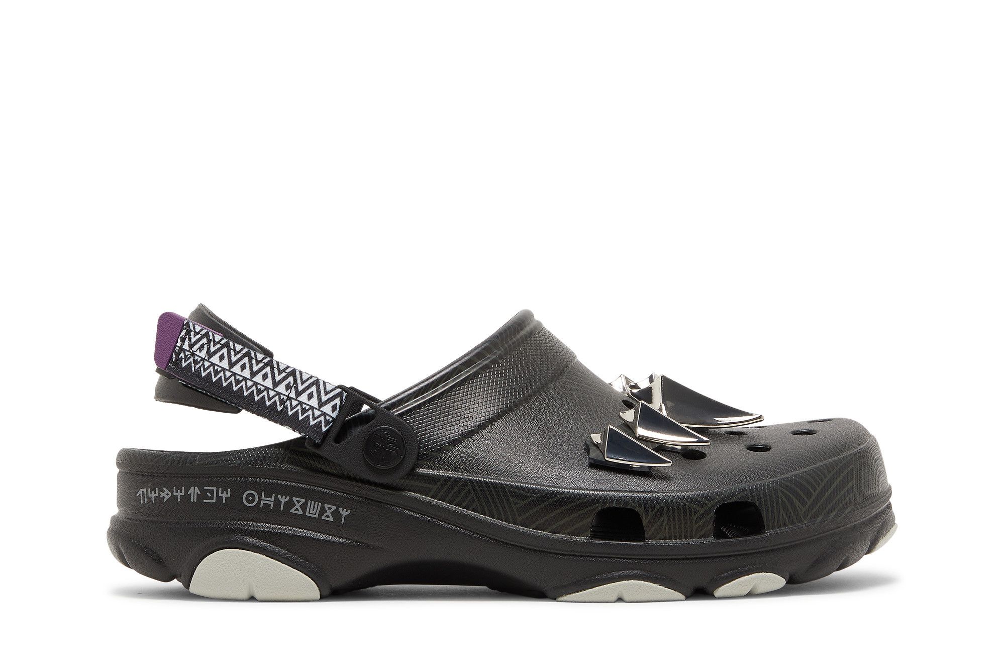 Black crocs with spikes hotsell