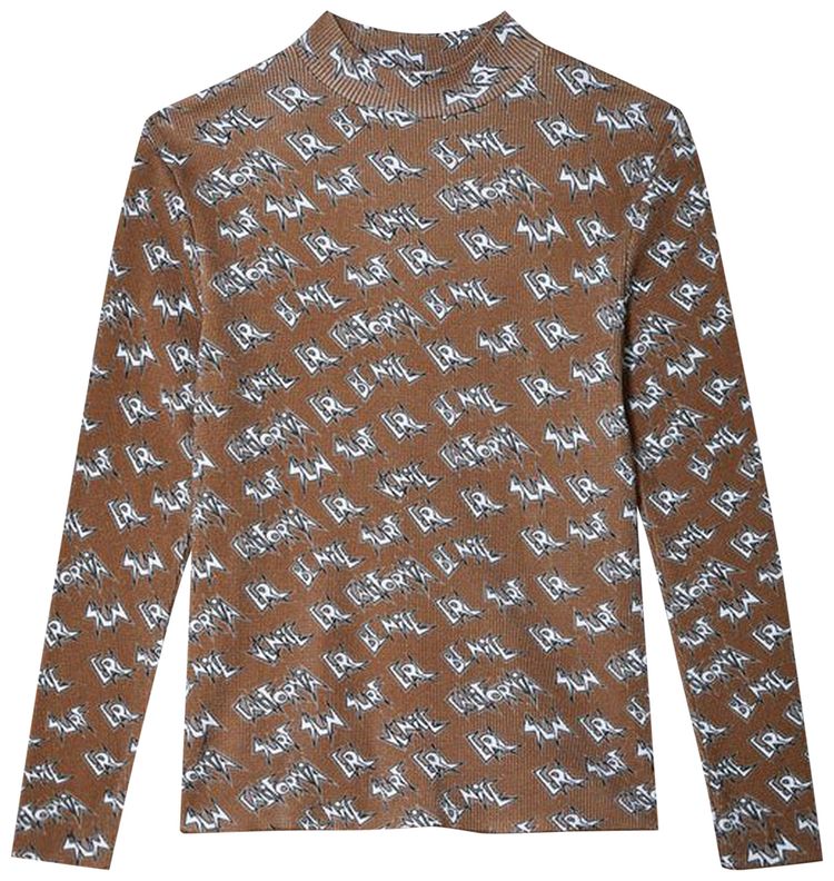ERL Printed Waffle Long-Sleeve T-Shirt 'Brown'