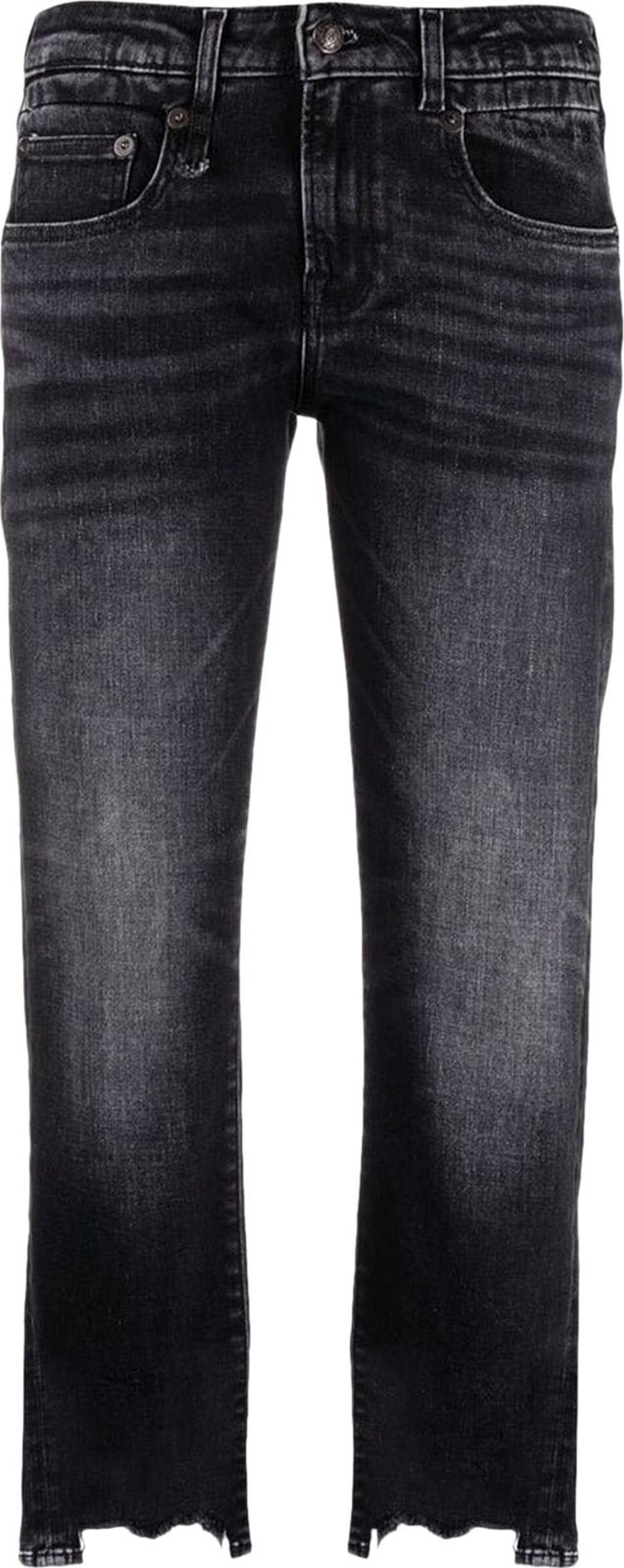 R13 Boy Straight Jeans With Rips 'Morrison Black'