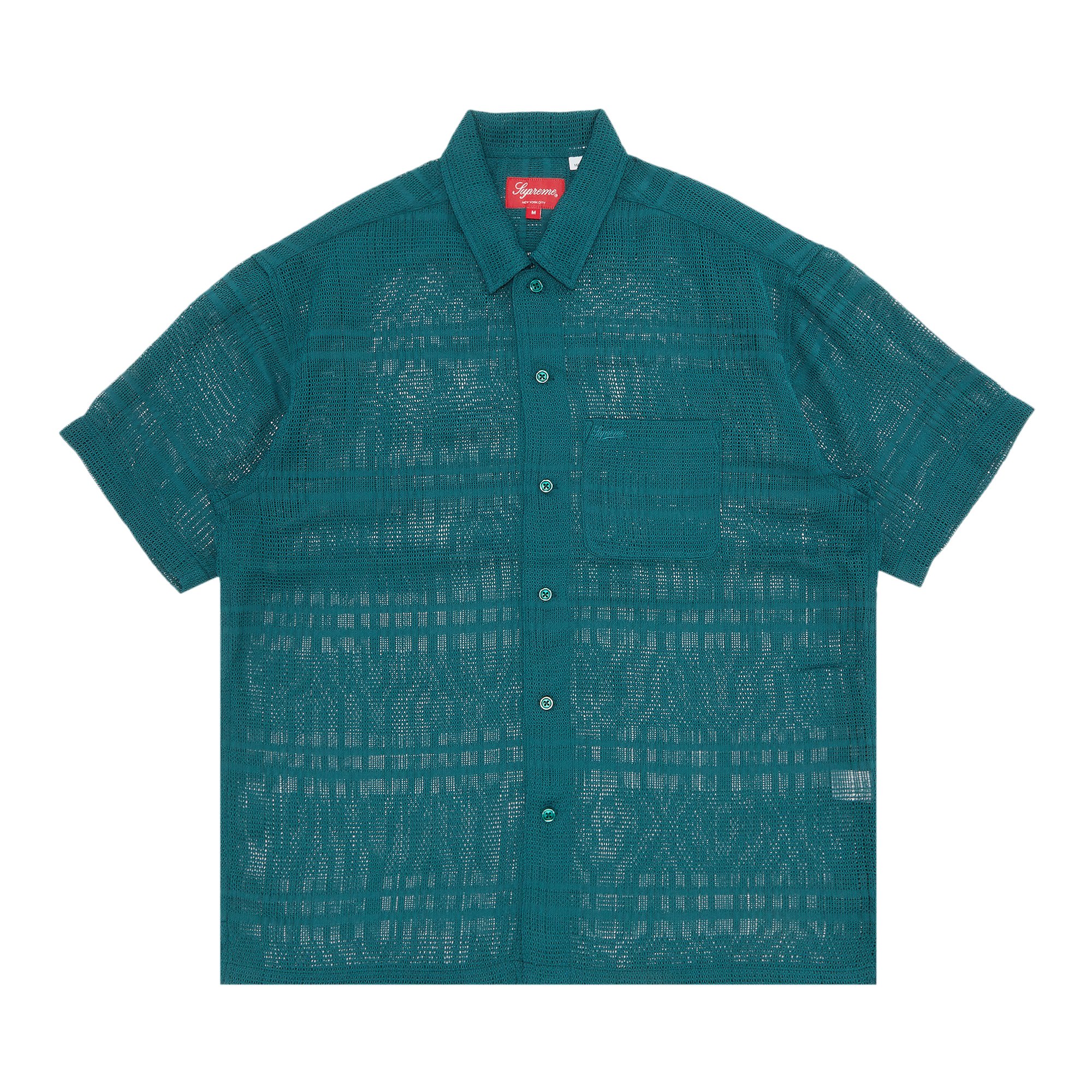 Buy Supreme Mesh Stripe Short-Sleeve Shirt 'Green' - SS23S4 GREEN