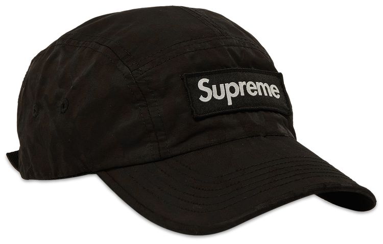 Supreme Overdyed Camo Nylon Camp Cap Black