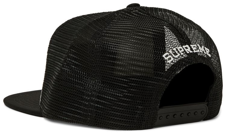 Supreme Name Plate Mesh Back 5 Panel Black