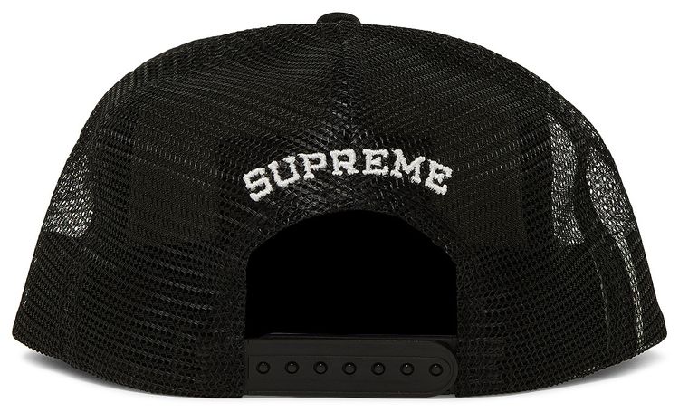 Supreme Name Plate Mesh Back 5 Panel Black