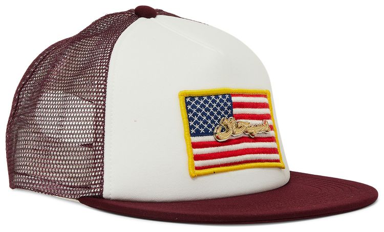 Supreme Name Plate Mesh Back 5 Panel Maroon