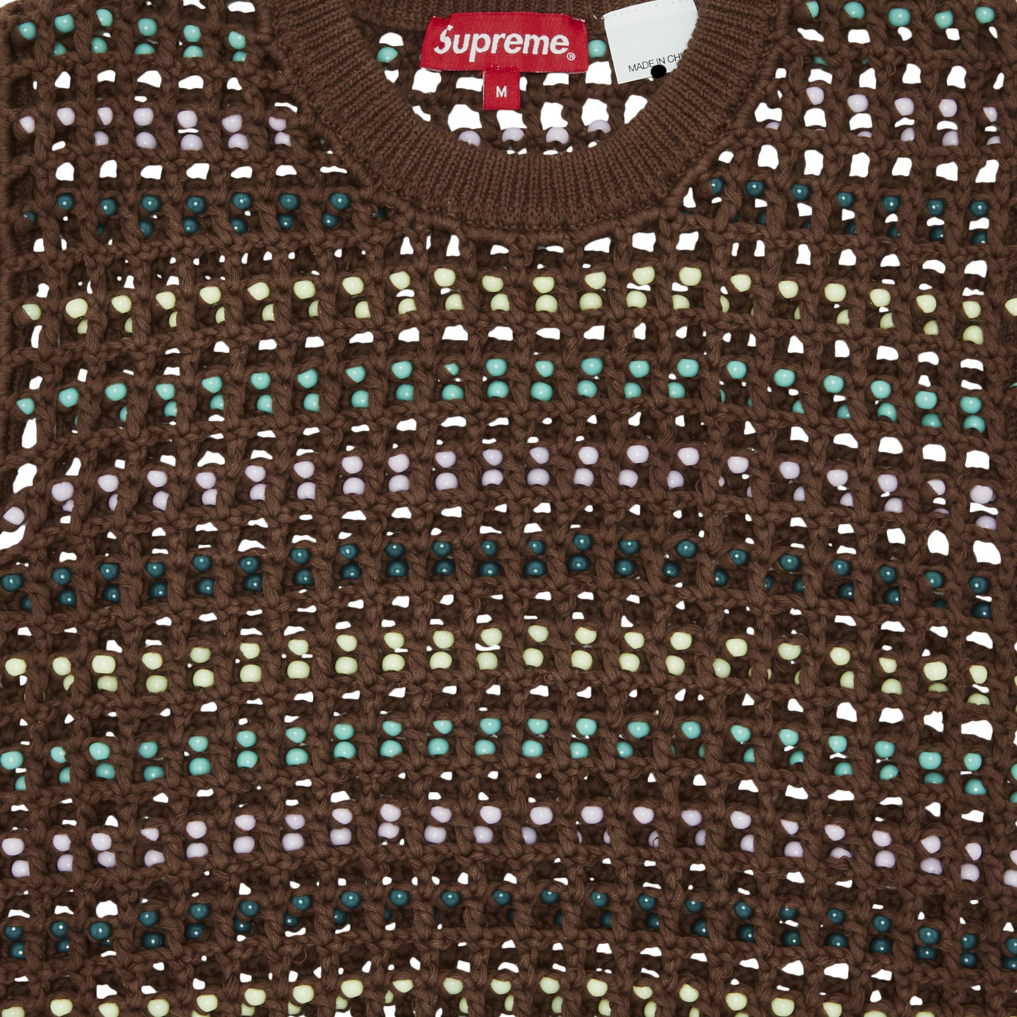 Buy Supreme Beaded Sweater Vest 'Brown' - SS23SK19 BROWN | GOAT IT