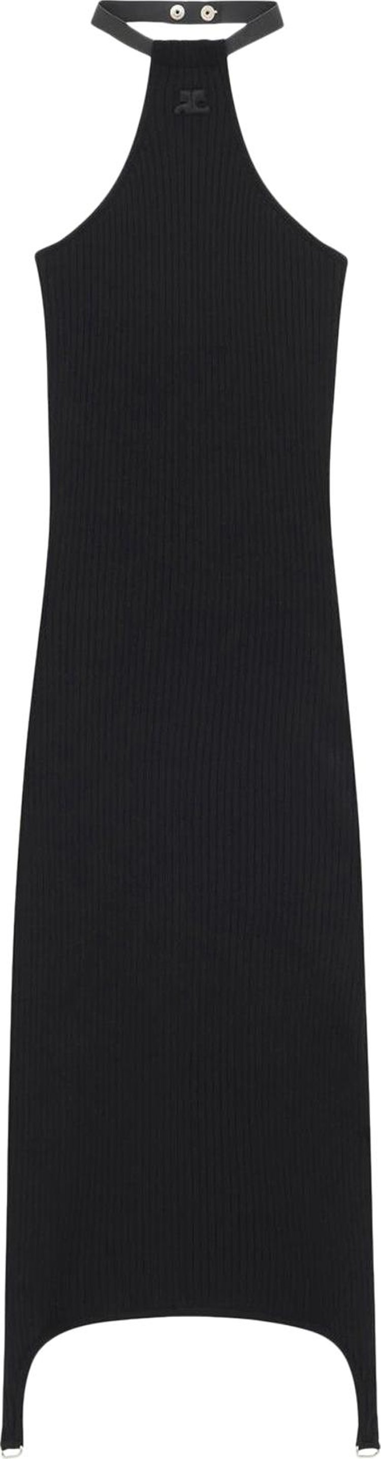 Courrèges Rib Knit Suspender Dress 'Black'