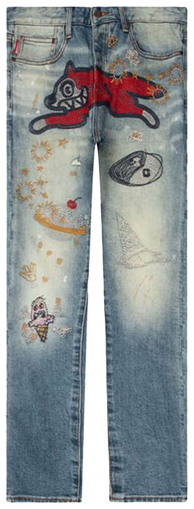 Icecream Yin And Yang Jean Faded