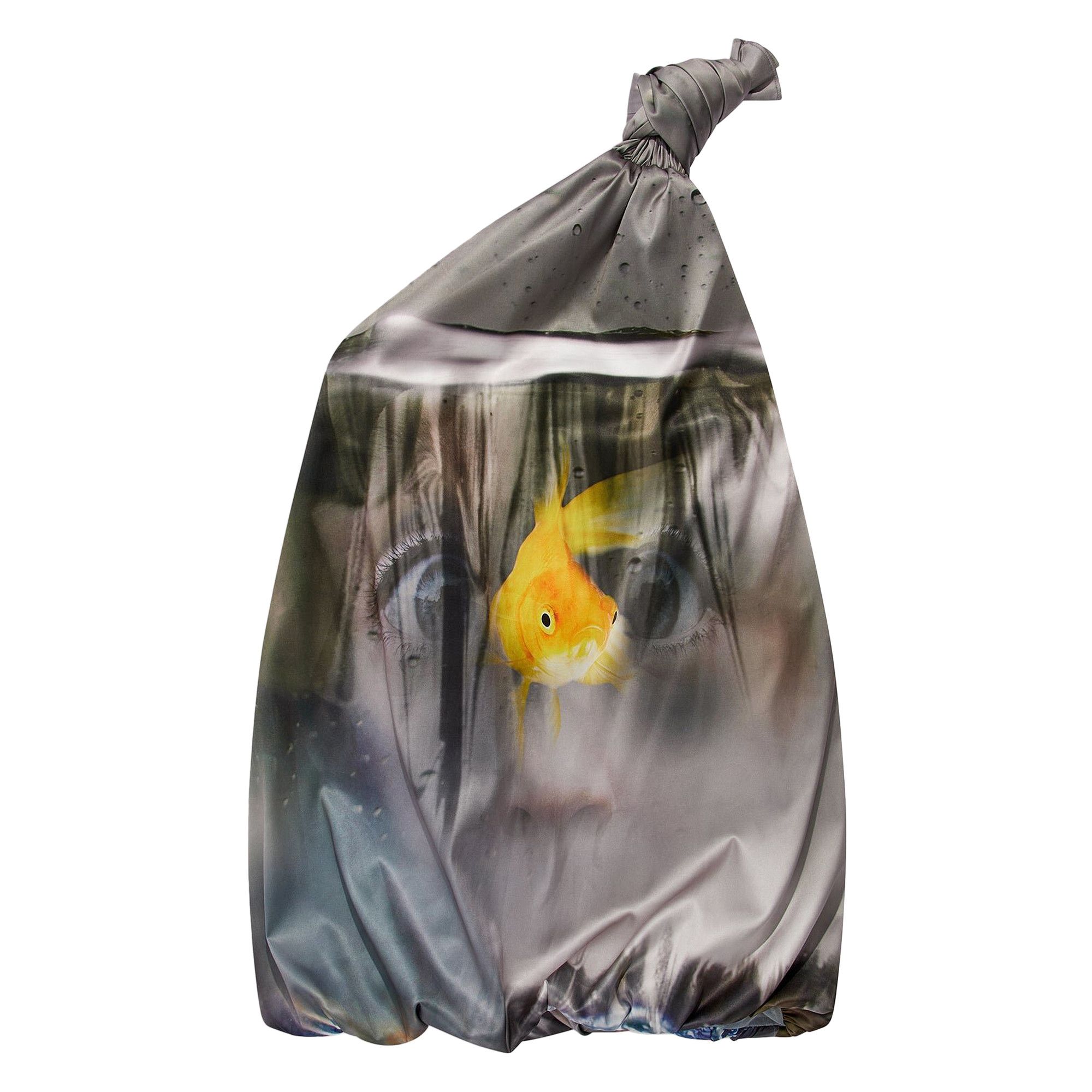 Buy JW Anderson Printed One Shoulder Knot Dress 'Grey