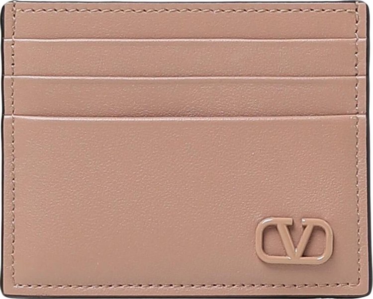Valentino Garavani Vlogo Leather Card Holder 'Beige'
