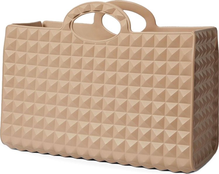 Valentino Le Troisieme Rubber Shopping Bag Beige