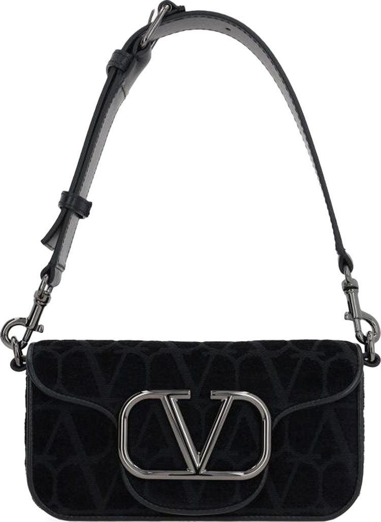 Valentino Logo Plaque Foldover Top Tote Bag 'Black'