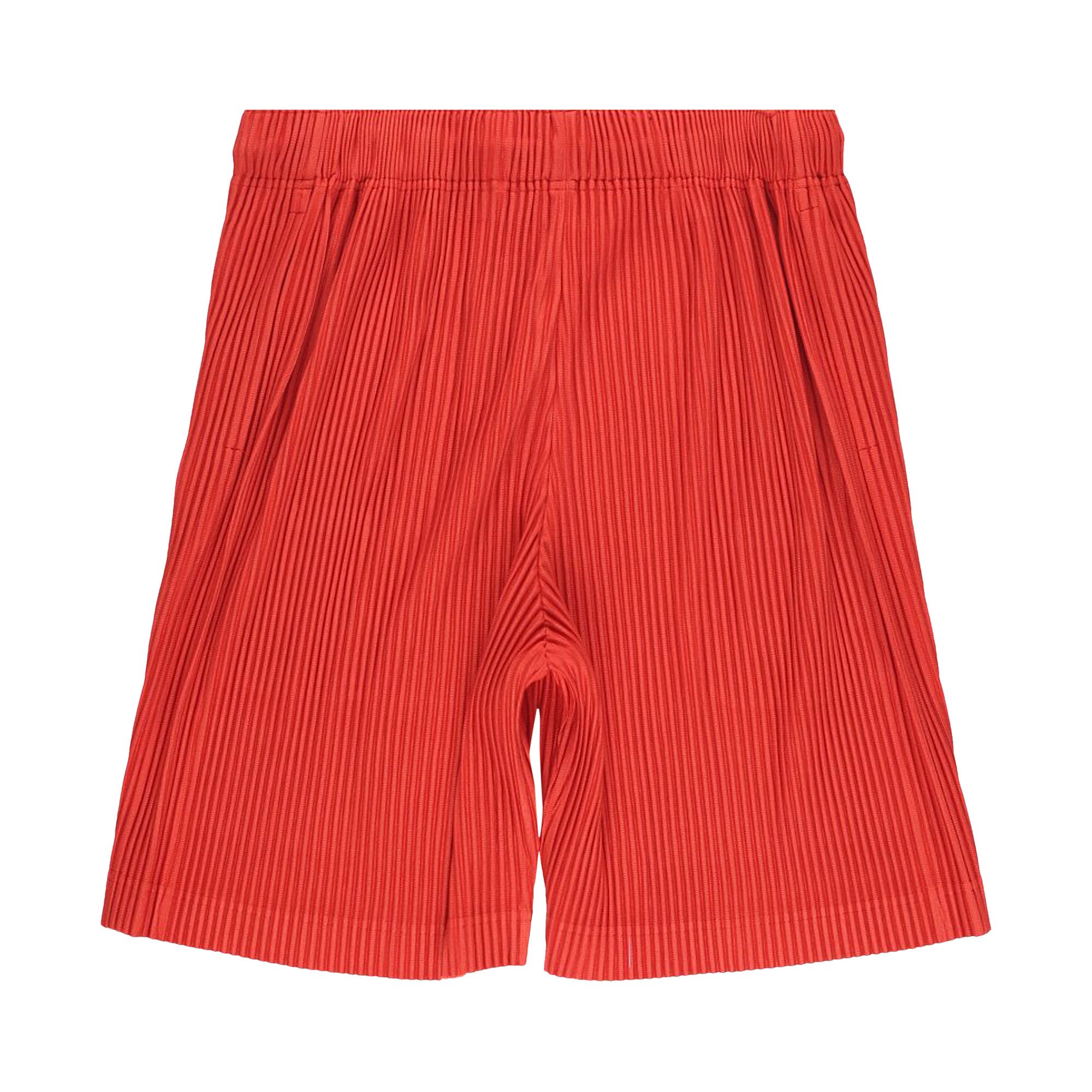 Buy Homme Plissé Issey Miyake Color Pleats Shorts 'Dry Red