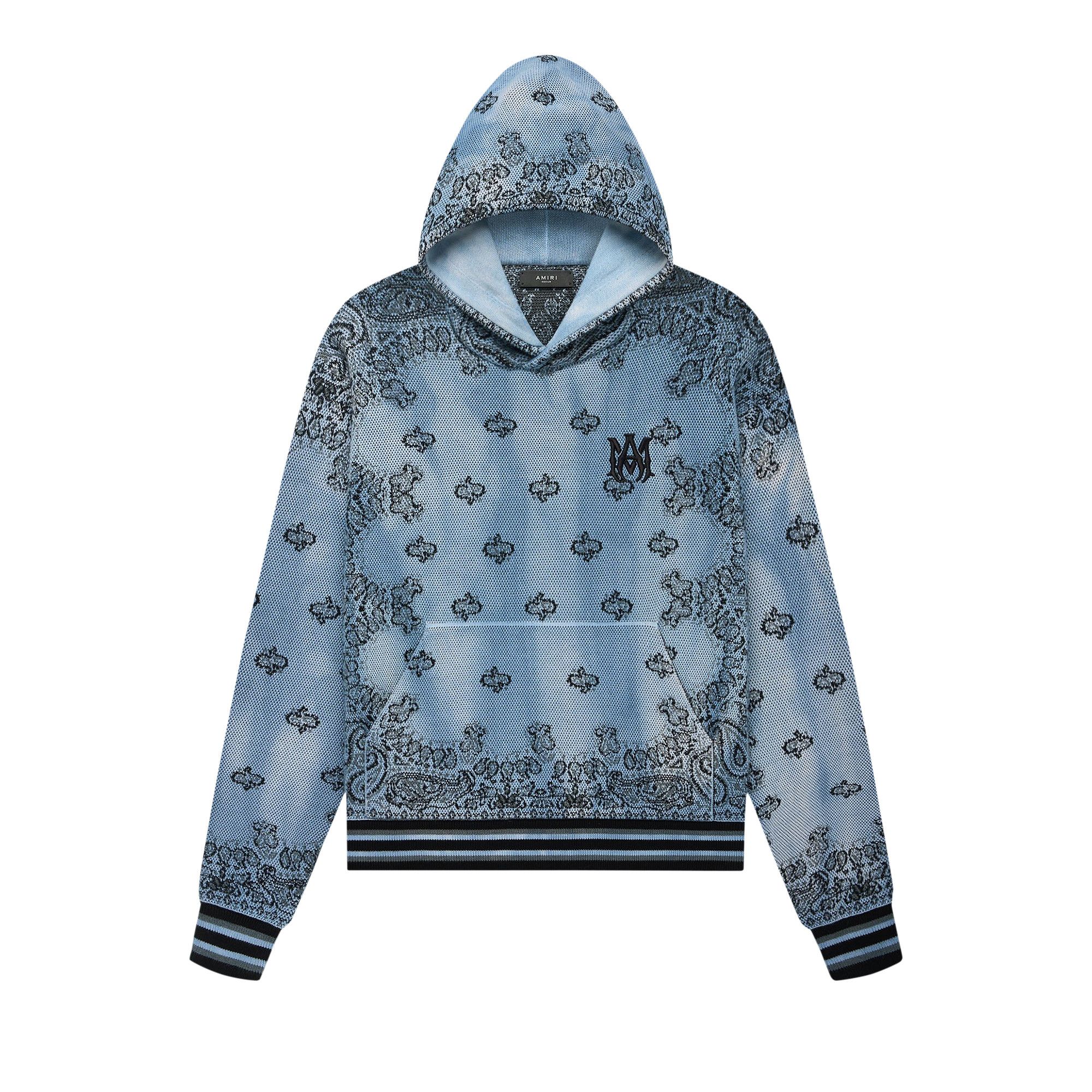 Buy Amiri Bandana Basketball Hoodie 'Blue' - SS23MKH002 420 BLUE