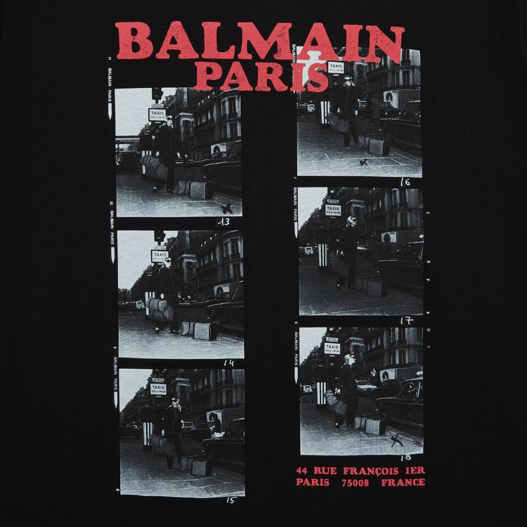 Balmain Oversize Fit 44 T Shirt NoirRouge VifMulti Gris