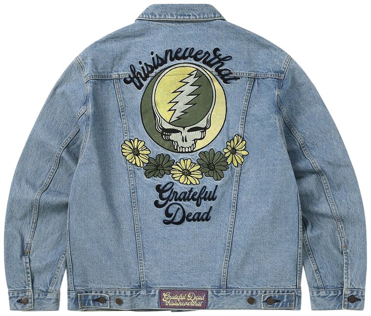 thisisneverthat x Greatful Dead Lightning Trucker Jacket Washed Blue