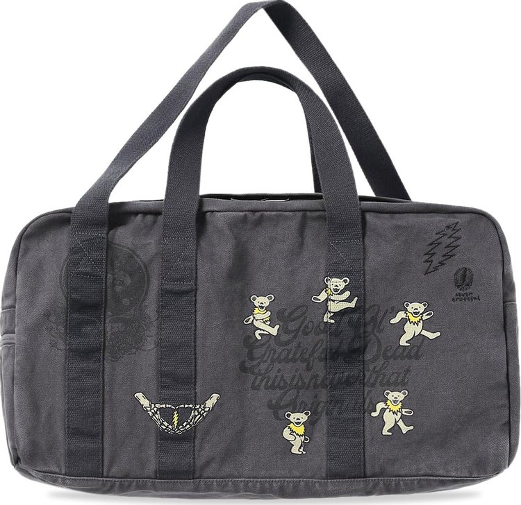 thisisneverthat x Greatful Dead Iconography Duffle Bag 'Charcoal'