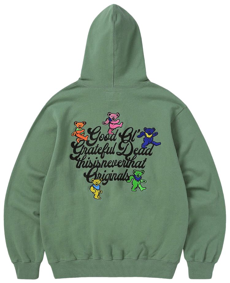 thisisneverthat x Greatful Dead Good Ol Dancing Bears Hoodie Moss