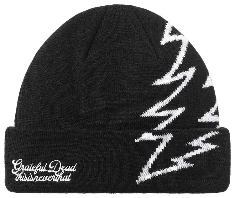 thisisneverthat x Greatful Dead Lightning Beanie Black