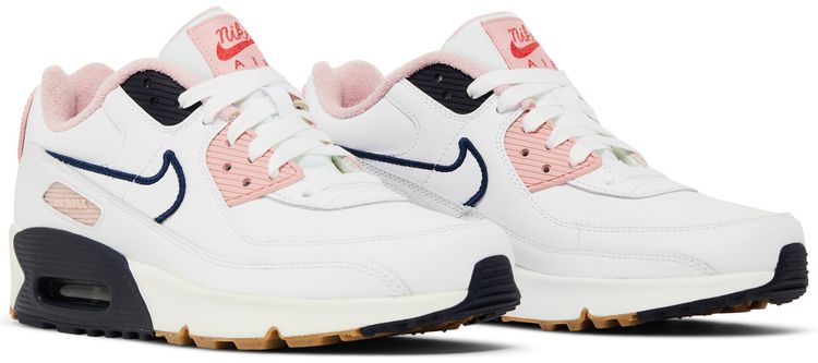 Nike Air Max 90 Leather SE GS White Pink Glaze