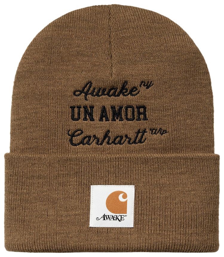 Carhartt WIP x Awake NY Un Amor Beanie Hamilton BrownBlack