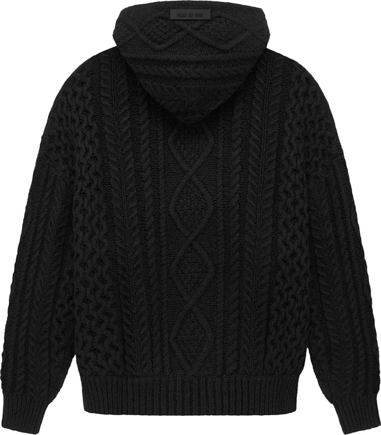 Fear of God Essentials Cable Knit Hoodie Jet Black