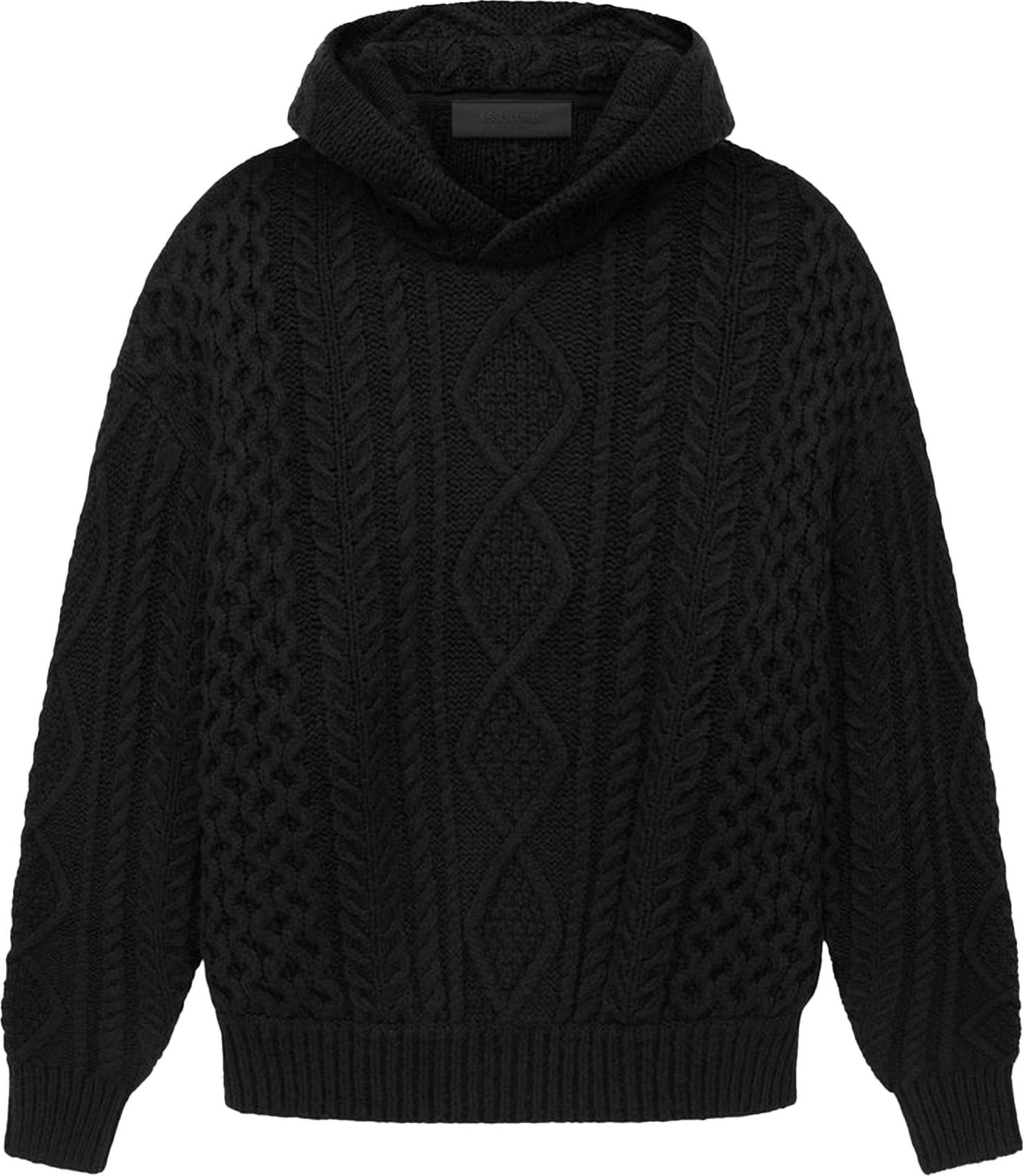 Buy Fear of God Essentials Cable Knit Hoodie 'Jet Black' 192SP234390F