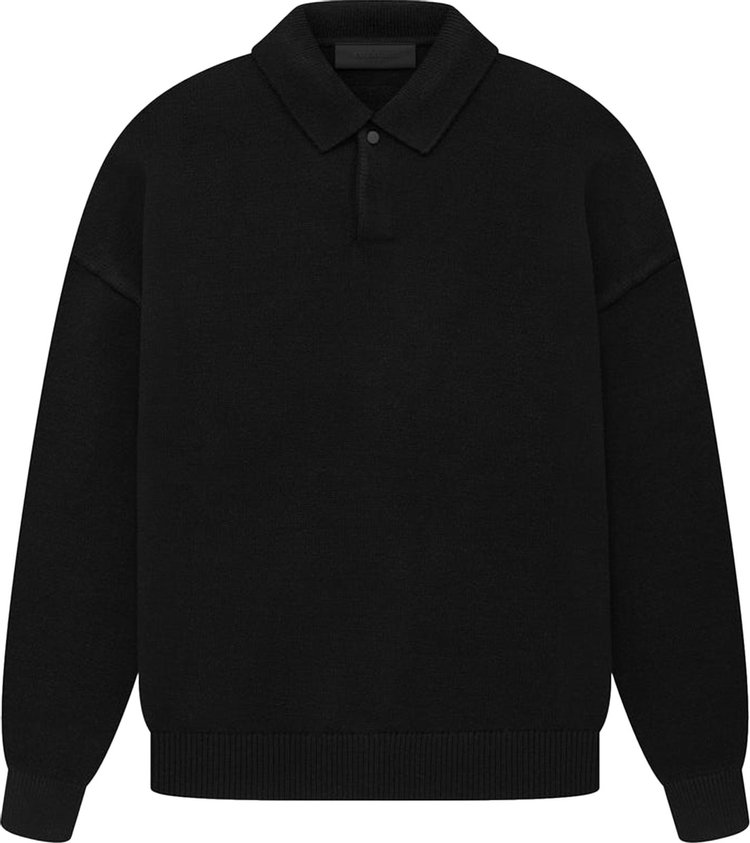 Buy Fear of God Essentials Knit Polo 'Jet Black' - 192SP232180F | GOAT
