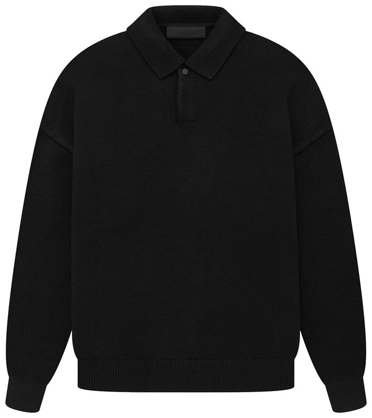 Buy Fear of God Essentials Knit Polo 'Jet Black' - 192SP232180F | GOAT