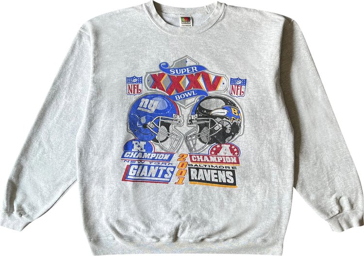 Vintage Baltimore Ravens Vs New York Giants Super Bowl Sweatshirt 'Ash'