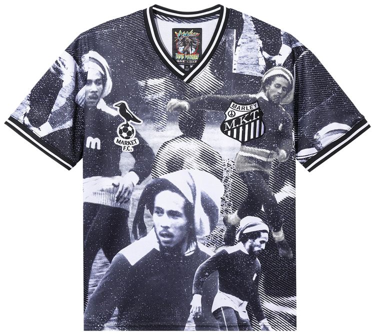 Market x Bob Marley All Over Print Soccer Jersey Black