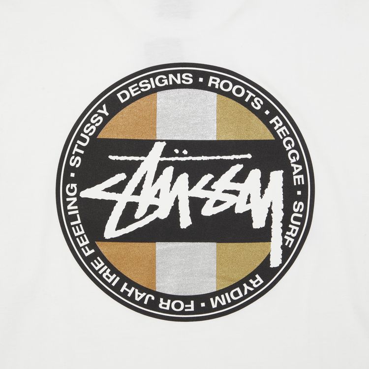 Stussy Long Sleeve Metallic Dot Tee White
