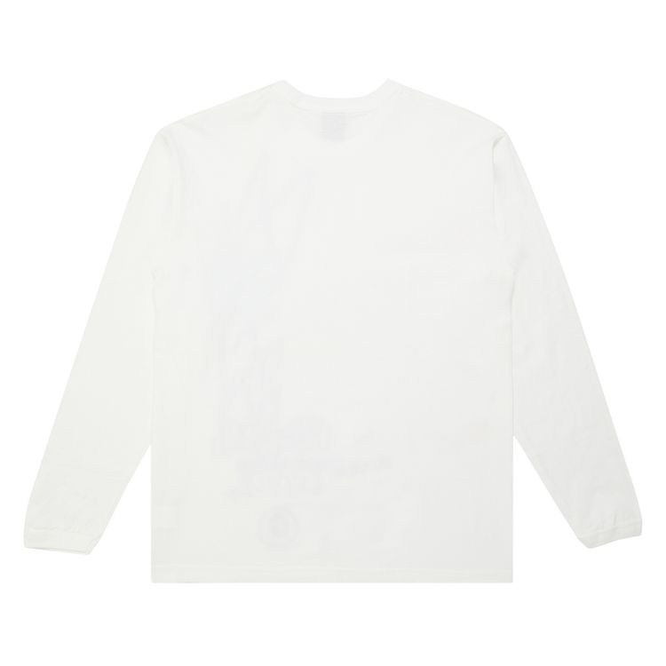 Stussy Old Skool Flavor Long Sleeve White