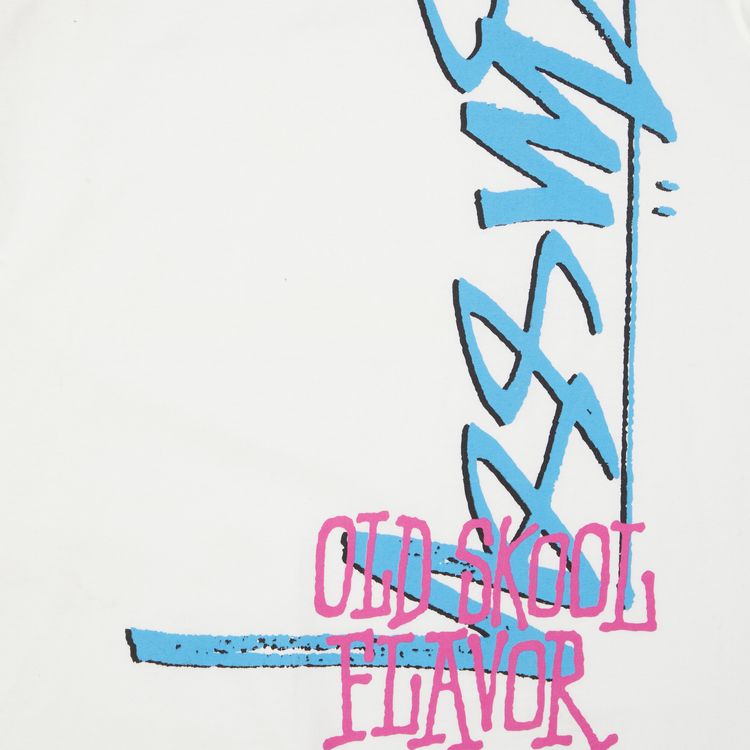 Stussy Old Skool Flavor Long Sleeve White