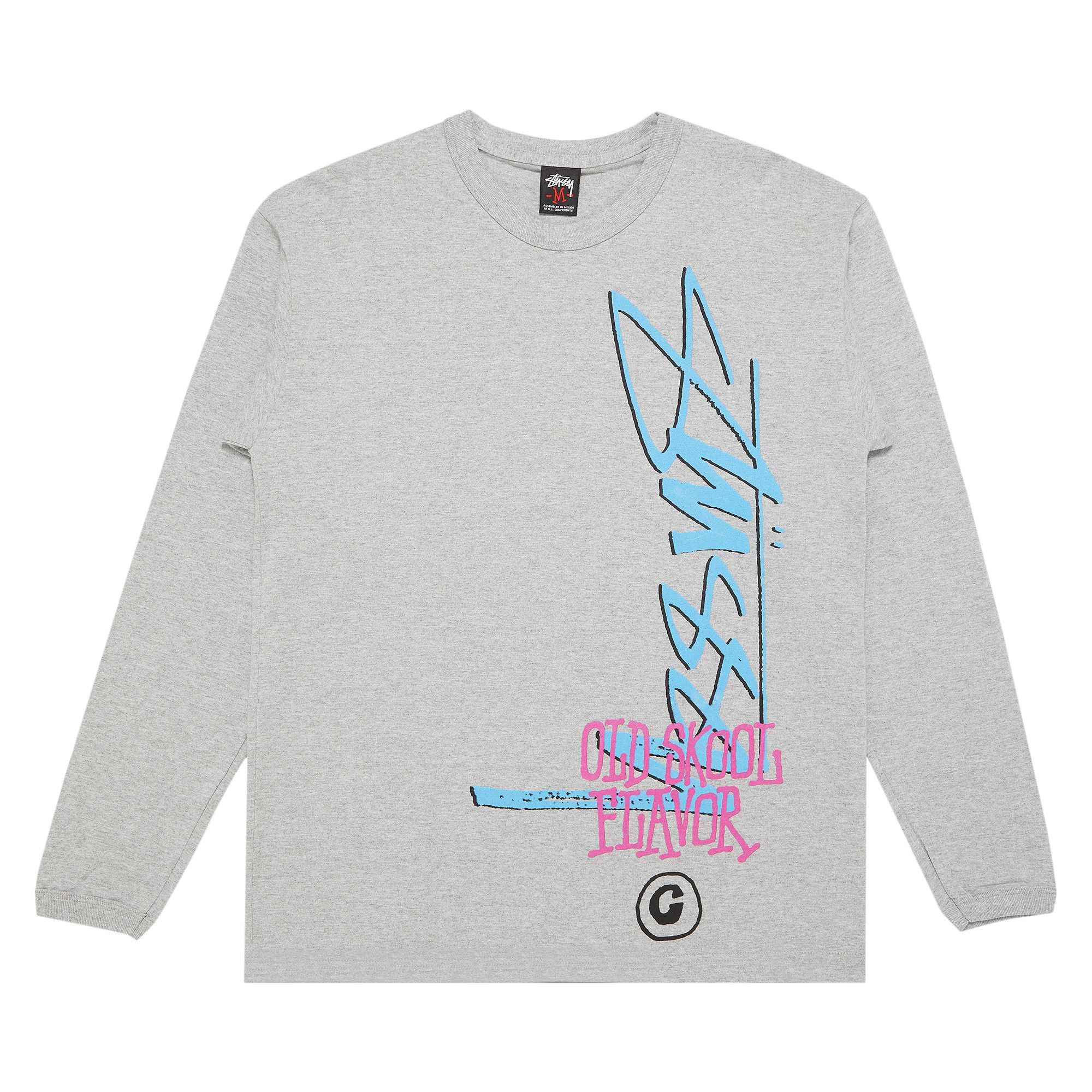 Buy Stussy Old Skool Flavor Long-Sleeve 'Grey Heather' - 0535