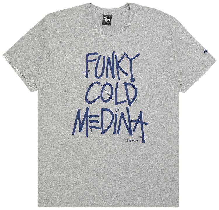 Buy Stussy Funky Cold Medina Tee #39 Grey Heather #39 3902369 GREY GOAT