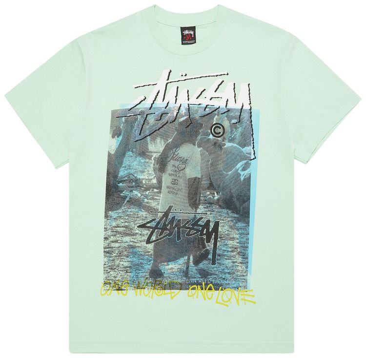 Stussy Gear One World One Love Tee Light Green