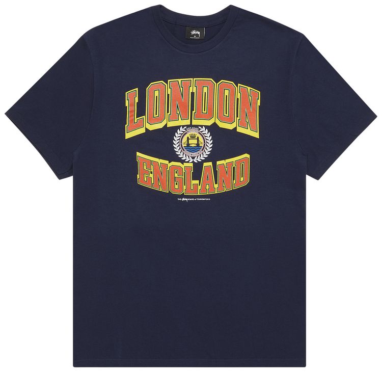 Stussy London England Tee Navy