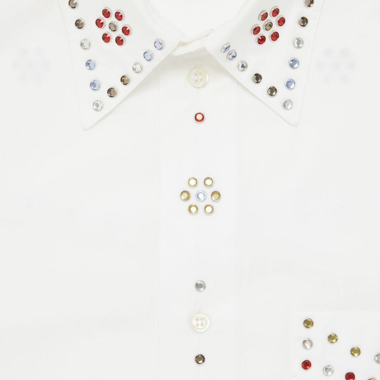 BLUEMARBLE Rhinestone Shirt White