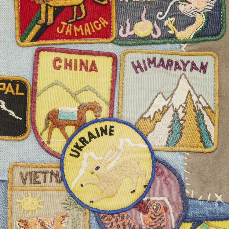 Kapital Beautiful World 1205oz Denim 5P Rat Flare Pants Blue