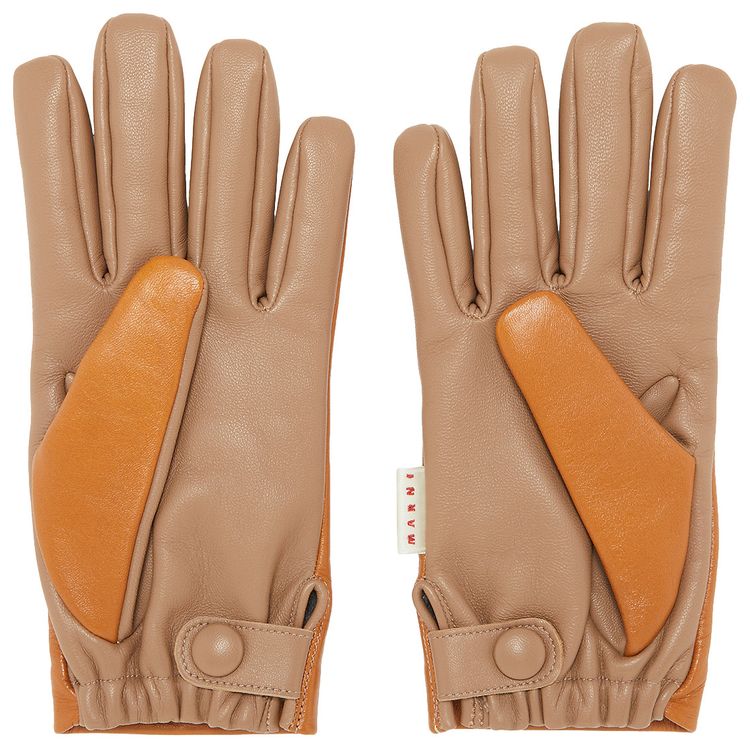 Marni Leather Gloves Brown